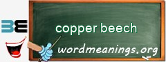 WordMeaning blackboard for copper beech